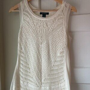 White House Black Market Crochet top, beige, size XS